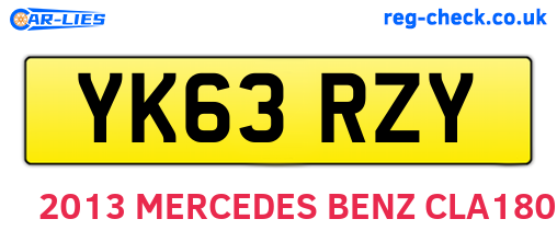 YK63RZY are the vehicle registration plates.