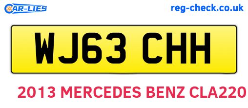 WJ63CHH are the vehicle registration plates.
