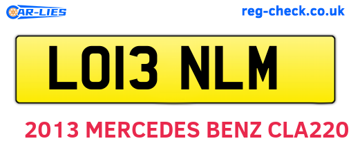 LO13NLM are the vehicle registration plates.