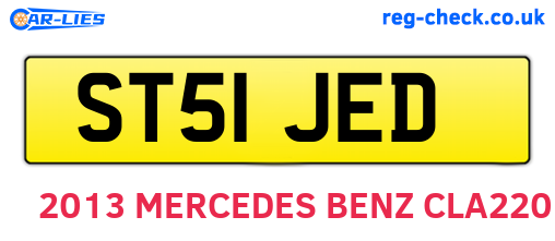 ST51JED are the vehicle registration plates.