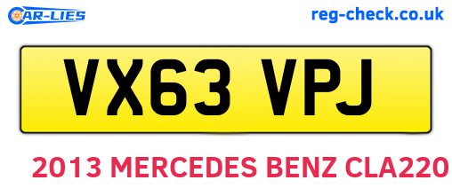 VX63VPJ are the vehicle registration plates.