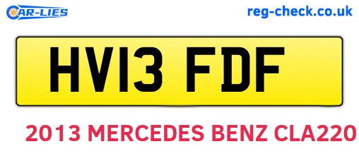 HV13FDF are the vehicle registration plates.