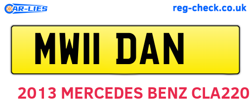 MW11DAN are the vehicle registration plates.