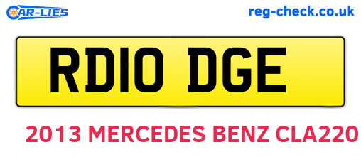 RD10DGE are the vehicle registration plates.