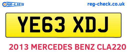 YE63XDJ are the vehicle registration plates.