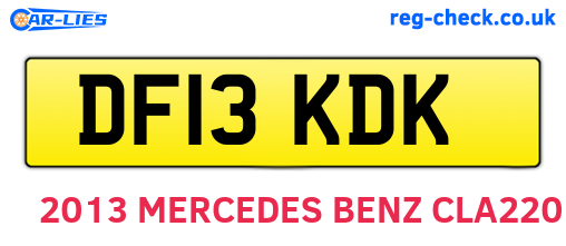 DF13KDK are the vehicle registration plates.