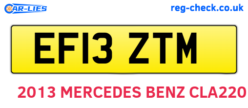 EF13ZTM are the vehicle registration plates.
