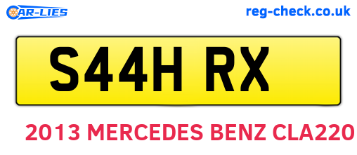 S44HRX are the vehicle registration plates.