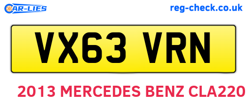 VX63VRN are the vehicle registration plates.