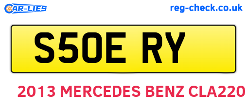 S50ERY are the vehicle registration plates.
