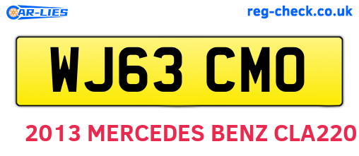 WJ63CMO are the vehicle registration plates.
