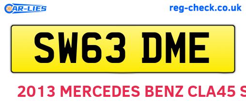 SW63DME are the vehicle registration plates.