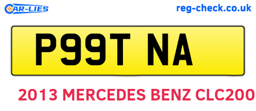 P99TNA are the vehicle registration plates.