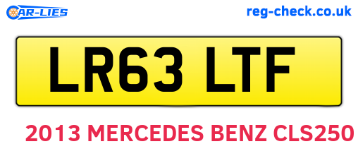 LR63LTF are the vehicle registration plates.