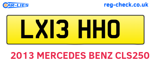 LX13HHO are the vehicle registration plates.