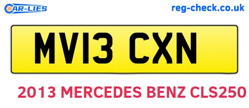 MV13CXN are the vehicle registration plates.