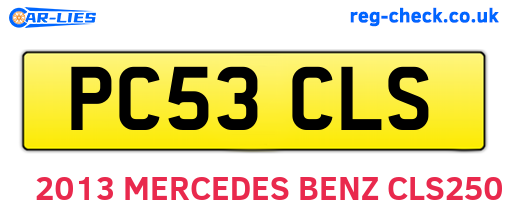 PC53CLS are the vehicle registration plates.