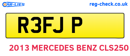 R3FJP are the vehicle registration plates.