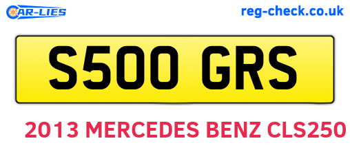 S500GRS are the vehicle registration plates.