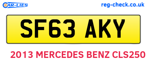 SF63AKY are the vehicle registration plates.