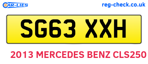 SG63XXH are the vehicle registration plates.