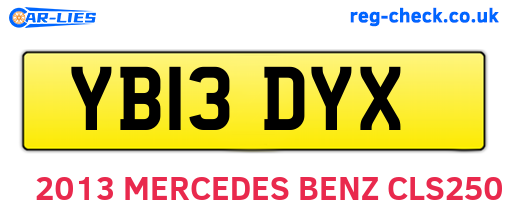 YB13DYX are the vehicle registration plates.