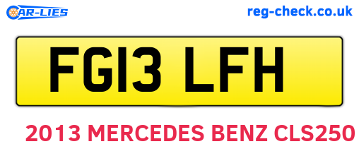 FG13LFH are the vehicle registration plates.