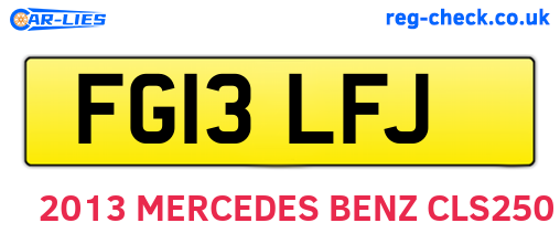 FG13LFJ are the vehicle registration plates.
