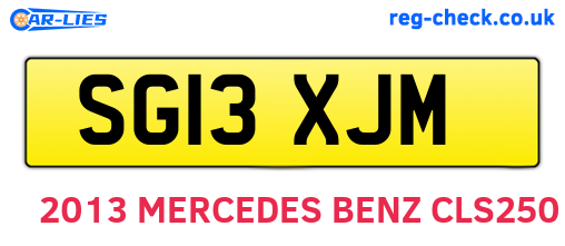 SG13XJM are the vehicle registration plates.