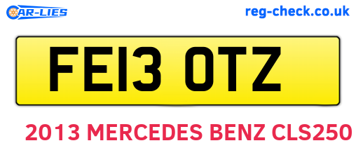 FE13OTZ are the vehicle registration plates.