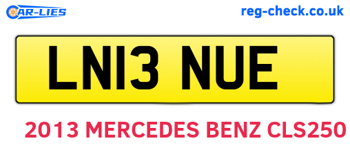 LN13NUE are the vehicle registration plates.