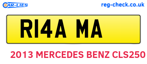 R14AMA are the vehicle registration plates.