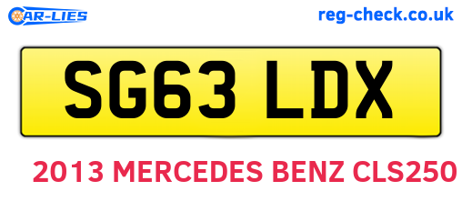 SG63LDX are the vehicle registration plates.