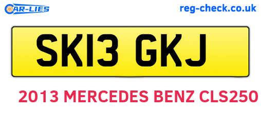 SK13GKJ are the vehicle registration plates.