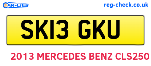 SK13GKU are the vehicle registration plates.