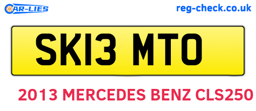 SK13MTO are the vehicle registration plates.