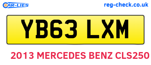 YB63LXM are the vehicle registration plates.
