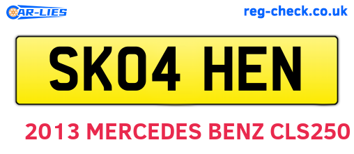 SK04HEN are the vehicle registration plates.
