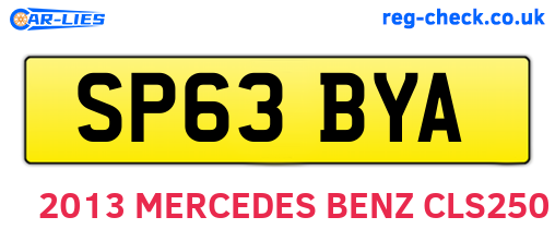SP63BYA are the vehicle registration plates.