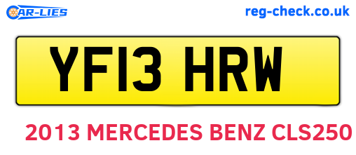 YF13HRW are the vehicle registration plates.