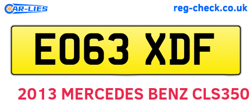 EO63XDF are the vehicle registration plates.