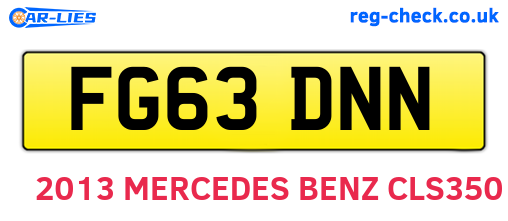 FG63DNN are the vehicle registration plates.