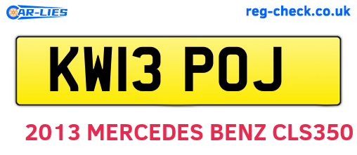 KW13POJ are the vehicle registration plates.