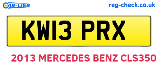 KW13PRX are the vehicle registration plates.
