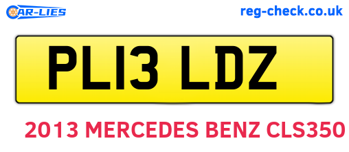 PL13LDZ are the vehicle registration plates.