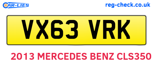 VX63VRK are the vehicle registration plates.