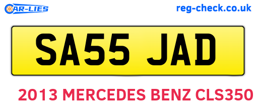 SA55JAD are the vehicle registration plates.