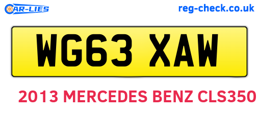 WG63XAW are the vehicle registration plates.