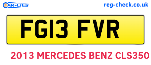 FG13FVR are the vehicle registration plates.