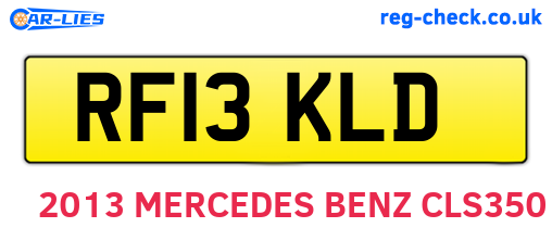 RF13KLD are the vehicle registration plates.